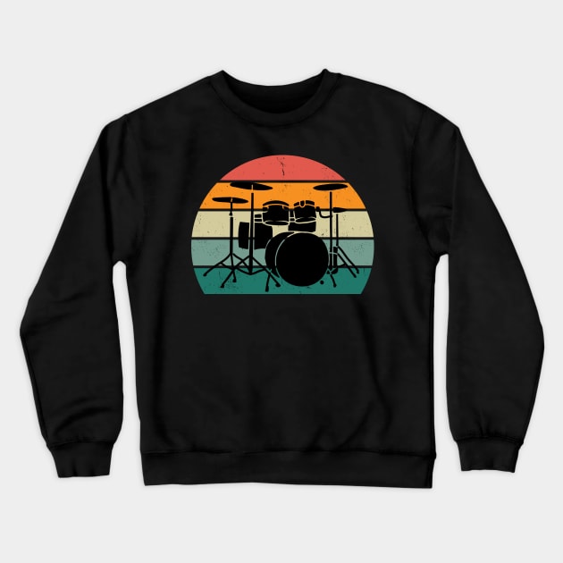 crazy drums retro metalrockpop style Crewneck Sweatshirt by sirazgar